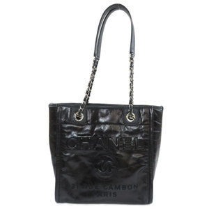 Chanel Deauville Silver Metal Fittings Tote Bag Leather